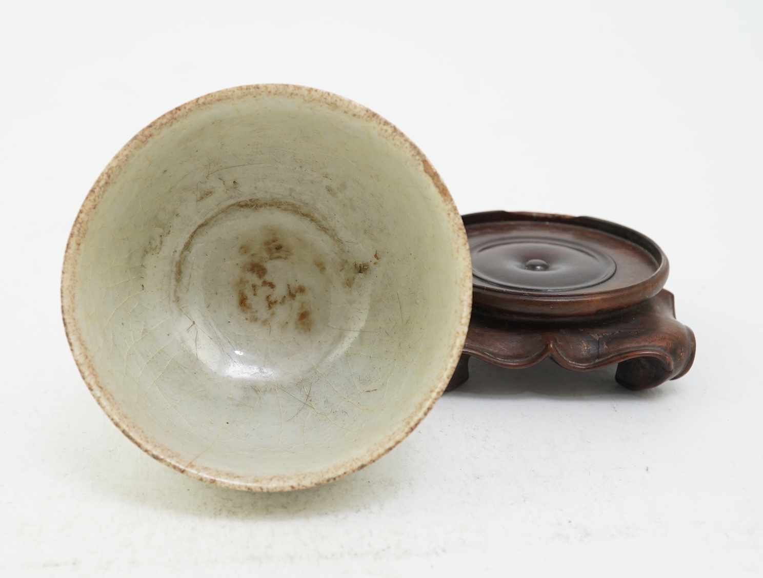 A Chinese qingbai stem cup, Song dynasty